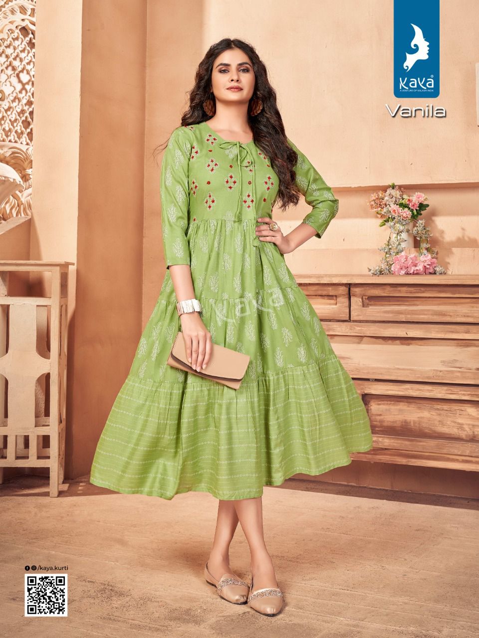 Kaya Vanila New Fancy Wear Rayon Printed Designer Kurti Collection